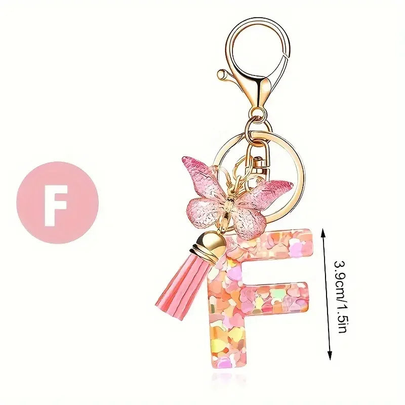 A-Z Letter Keychain - Personalized Metal Initial Pendant for Women, Car Keys & Bag Accessories