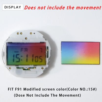 Casio F91W WS-7 A158 A159W A168 Screen Color Film - 3PCS Retro Square DIY Watch Modification Stickers