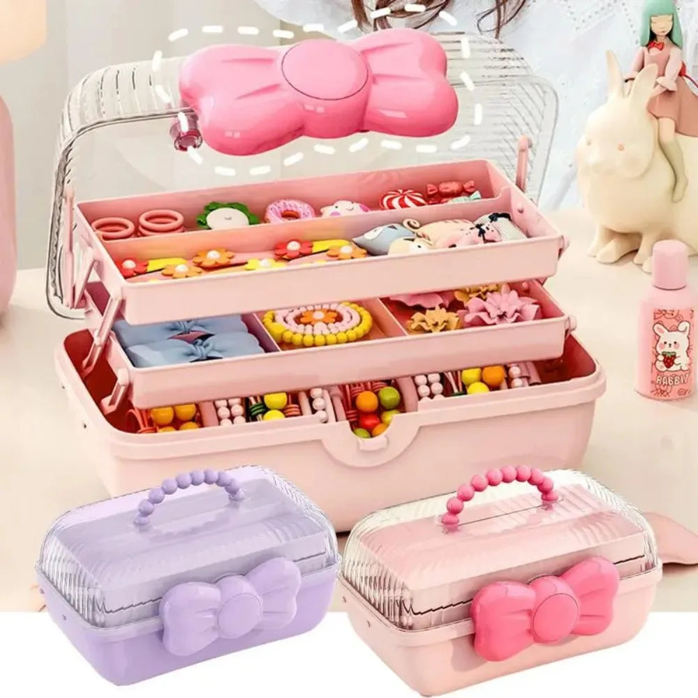 Multi-Layer Hairpin & Jewelry Storage Box — Cute Organizer for Girls’ Hair Accessories and Toys