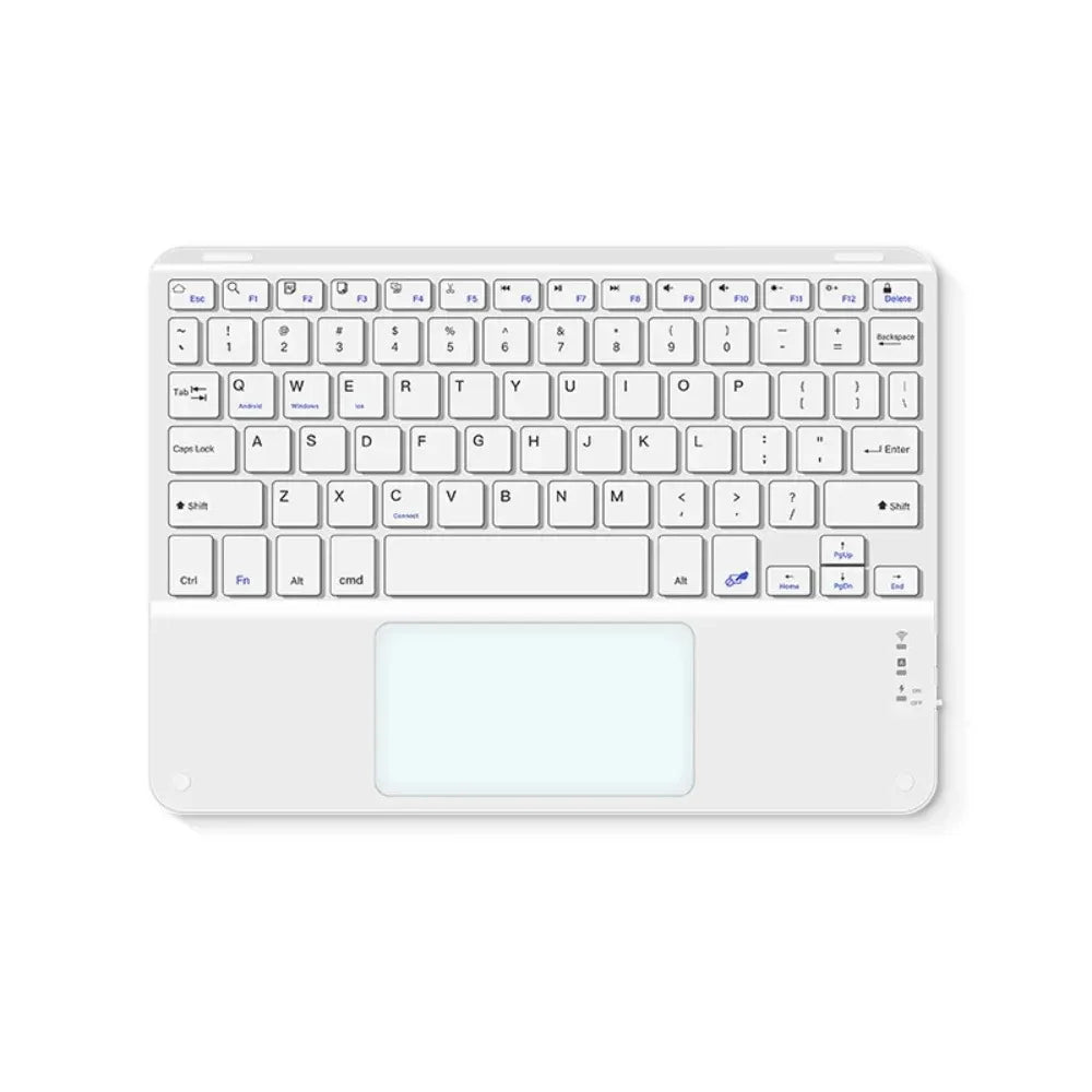 Spanish/English 10-Inch Bluetooth Keyboard – Wireless Rechargeable Universal Keyboard for iPad Air, Pro, Phone, Tablet, Laptop