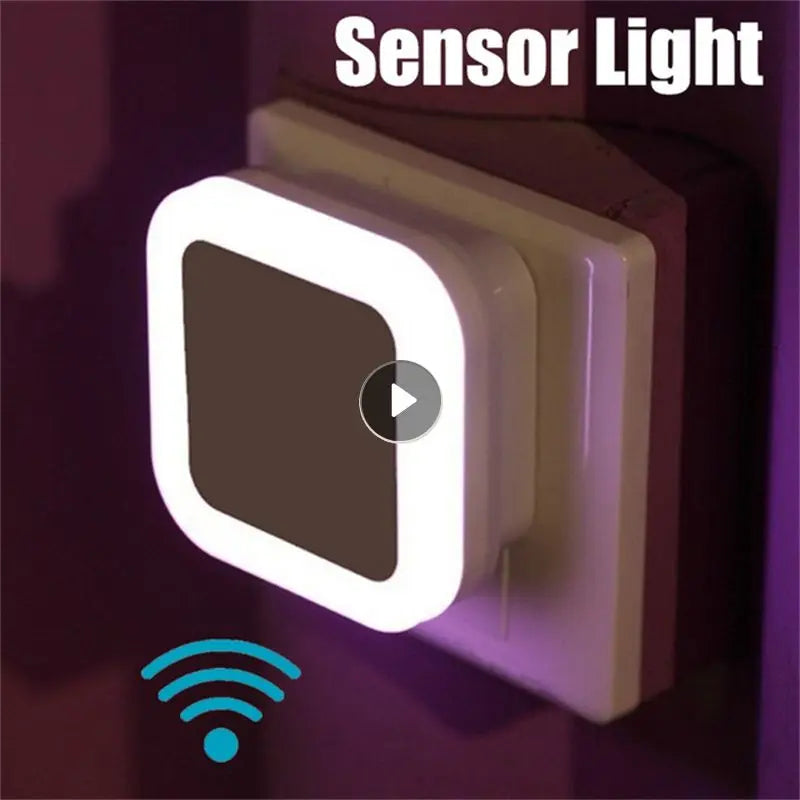 LED Night Light – Smart Motion Sensor Mini Wall Lamp, EU/UK/US Plug for Bedroom, Hallway, Corridors, Stairs, Bedside