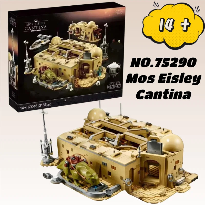 3187PCS Galaxy MOC 75290 Mos Eisley Cantina Building Blocks – Model Bricks Toy Set for Kids & Adults, Birthday & Christmas Gift