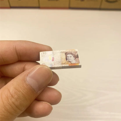 5PCS Mini Dollar & Euro Fake Money Banknotes – Miniature Props for Kids Dollhouse & Decoration