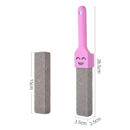 Natural Pumice Stone Toilet Cleaning Brush - Tough Stain and Dirt Remover with Easy-Hang Design for Bathroom Cleaning