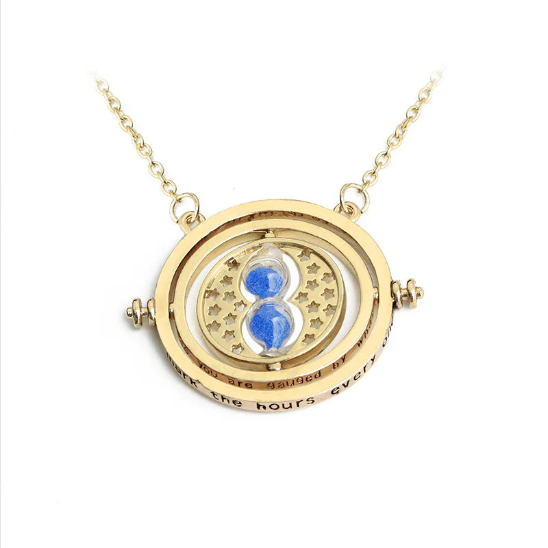 Harry Potter Golden Snitch Time-Turner Hourglass - 360° Rotatable Cosplay Pendant and Wizard Fan Gift