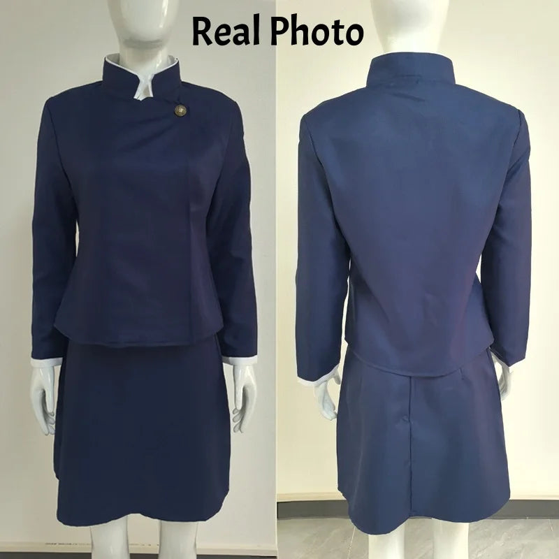 Jujutsu Kaisen Maki Zenin Cosplay Costume - Full Set with Wig, Glasses, Top and Skirt for Halloween and Anime Conventions