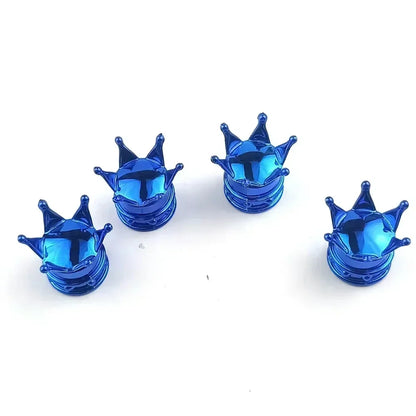 4 Pcs Crown Dice Car Wheel Tire Valve Caps - Universal Tyre Rim Stem Covers | Air Dust & Waterproof | Bling Accessories for Car & Motorcycle