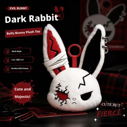 Gothic Bunny Plush Keychain - Kawaii Rabbit Bag Charm Bandage Design Pendant Car Ornament Gift