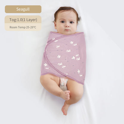 Bilayer Baby Swaddle Wrap Blanket - Soft Thin Cotton Newborn Anti-Startle Sleep & Changing Cover