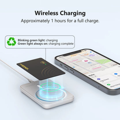 VOCOlinc Wireless Charging Bluetooth Smart Tag — 1/2PCS Global Locator & Item Finder Card, Compatible with Find My (iOS Only)