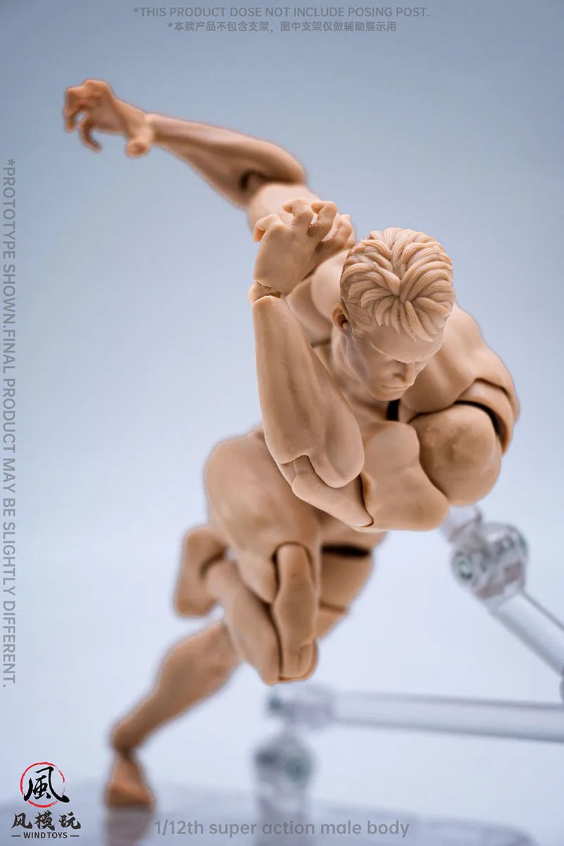 1/12 Scale Male Soldier Action Figure — 16cm Flexible Joint Articulated Toy Doll Model White Yellow Black