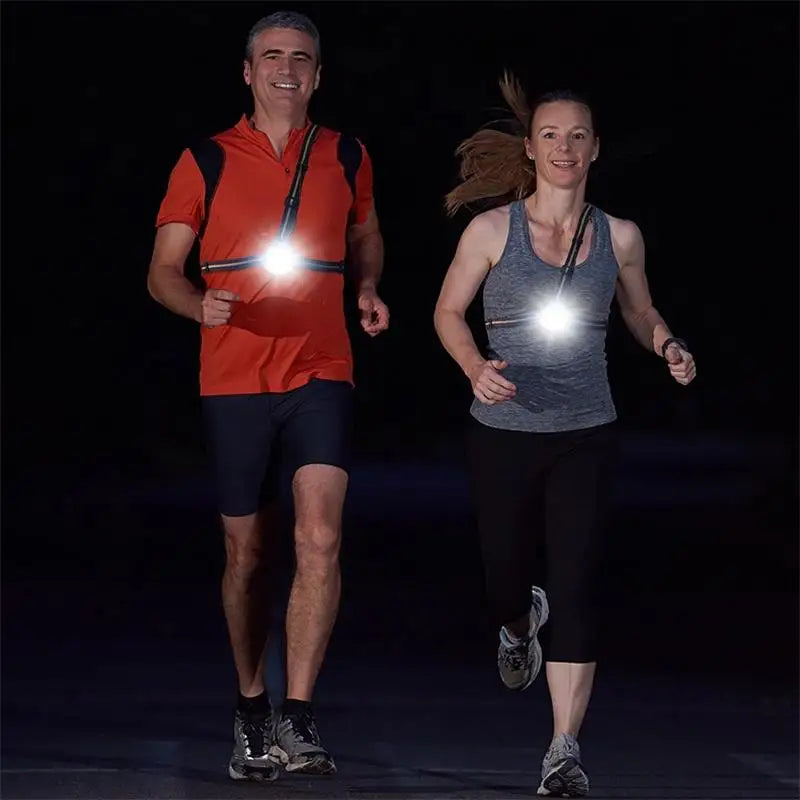 Outdoor USB Charging Night Running Lights: LED Chest Lamp Back Warning Light for Camping, Hiking, Jogging, Adventure
