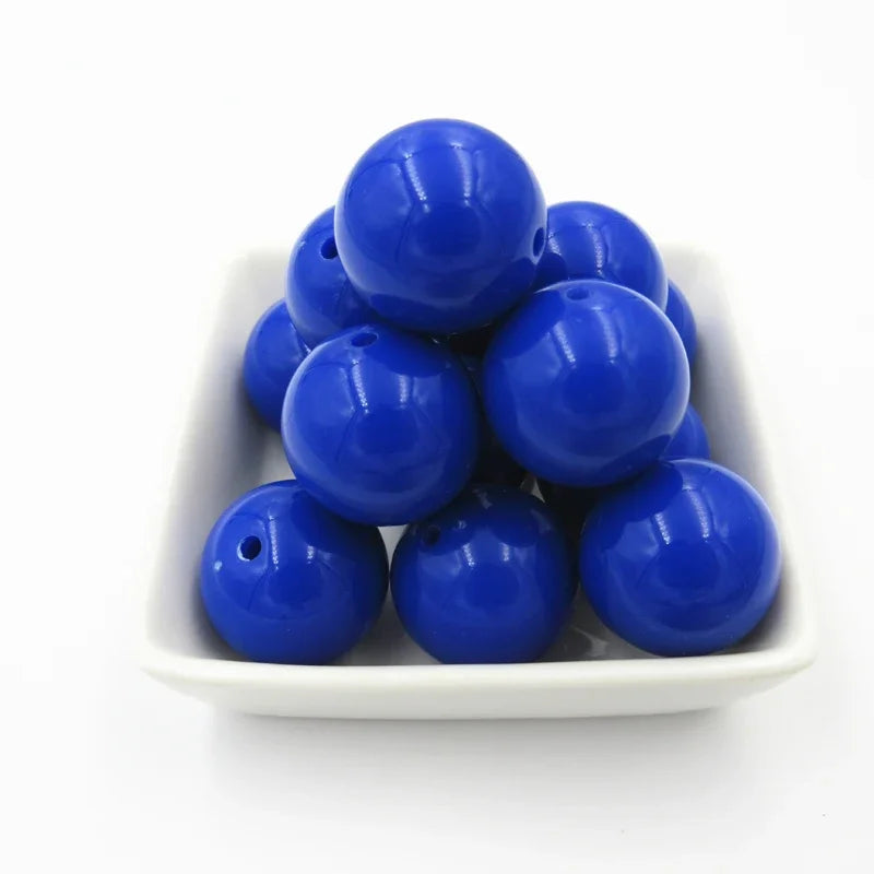 Acrylic Chunky Round Beads - 6mm to 20mm Solid Bubblegum Beads for DIY Handmade Jewelry & Craft Making