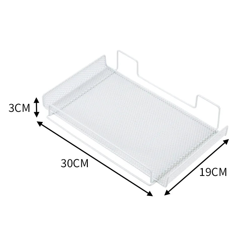 Under-Desk Cable Management Tray – No-Drill Steel Wire Organizer Rack & Storage Shelf