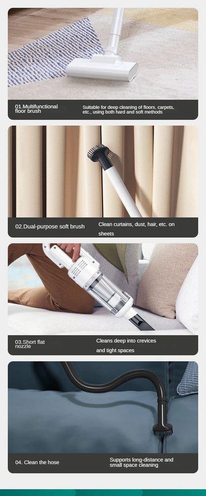 Multifunction Wireless Car Vacuum Cleaner – 6500Pa Powerful Handheld Cleaner with Metal Filter for Home & Auto Use