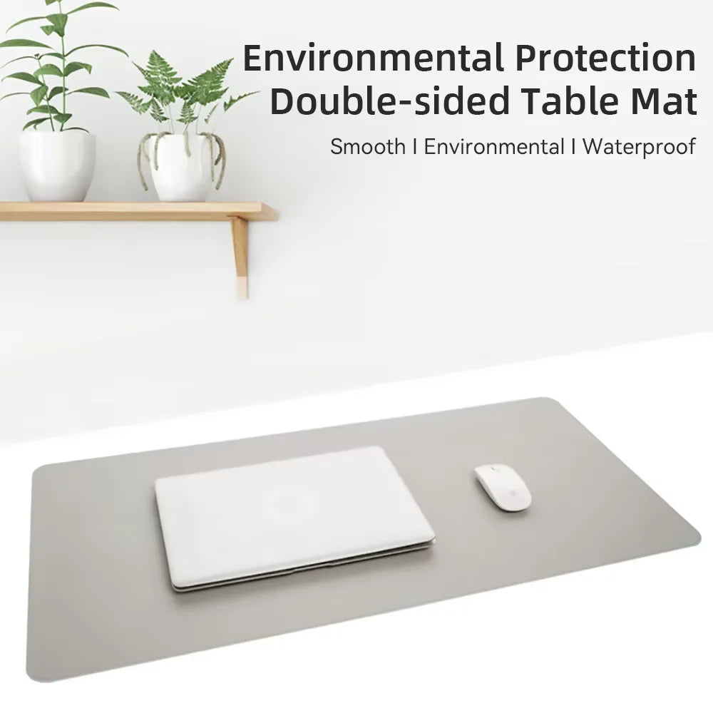 Large PU Leather Desk Protector Mat — Waterproof Non-Slip Mouse & Keyboard Pad