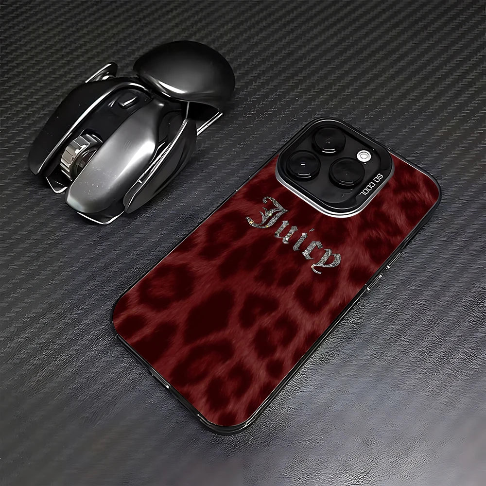 Juicy Couture Style iPhone Case - Matte Anti-Fall Protective Cover for iPhone 11–17