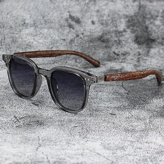 Retro Wood Grain Polarized Sunglasses for Men & Women – UV Protection Eyewear for Cycling, Outdoor & Street Photography