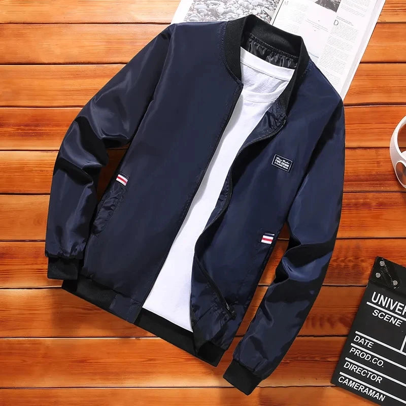 Men’s Lightweight Windbreaker Jacket - Spring Autumn Windproof Outdoor Casual Coat with Zipper Pockets