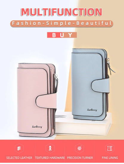 2024 Women’s Long Wallet – Custom Name Engraving, 15 Card Holders & Zippered Classic Purse