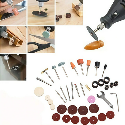 40-Piece Mini Rotary Tool Accessory Set - Electric Drill Grinding, Sanding & Polishing Bits for DIY Projects