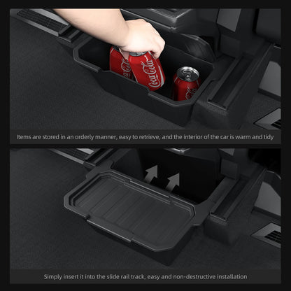 Tesla Cybertruck 2024–2025 Rear Seat Storage Box – Under Air Vent Organizer, Trash Can & Interior Storage Case Car Accessories