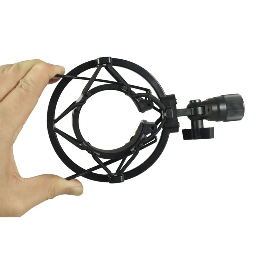 Universal Microphone Shock Mount - Professional Shockproof Stand Bracket for Studio Recording & DIY Audio Setup