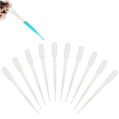 100PCS Disposable Graduated Pipettes Set – 1ml/2ml/3ml/5ml Plastic Liquid Dropper Straws for Laboratory, Makeup & DIY Use