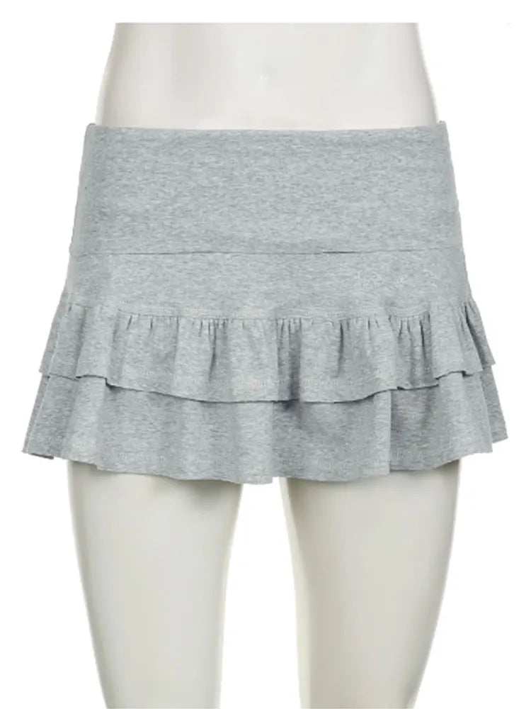 Mooyufo Women’s Sweet Solid Pleated Mini Skirt — Preppy Sexy Low-Waist Slim Skirt, 2024 Summer Fashion Streetwear
