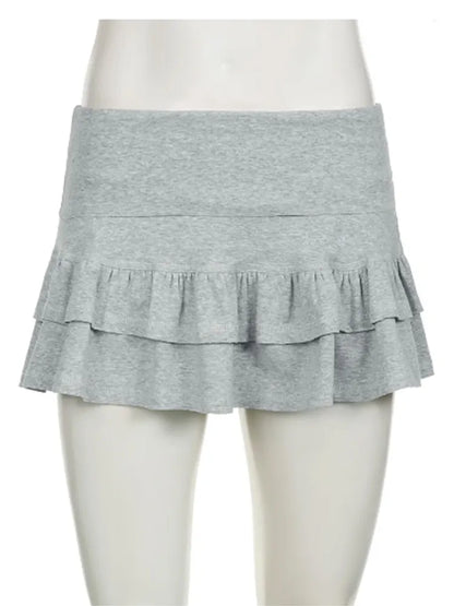 Mooyufo Women’s Sweet Solid Pleated Mini Skirt — Preppy Sexy Low-Waist Slim Skirt, 2024 Summer Fashion Streetwear