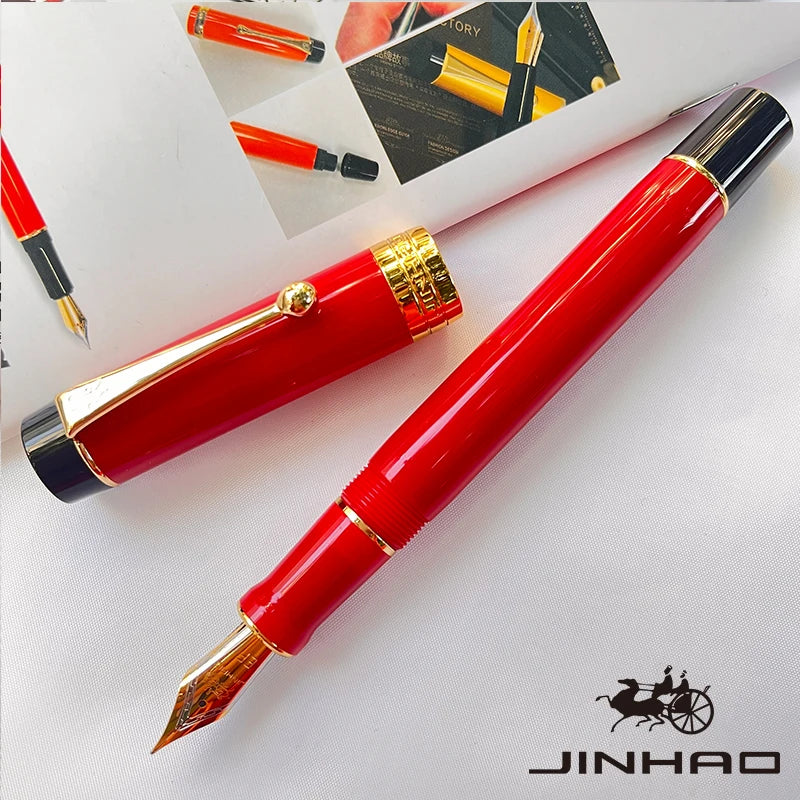 Jinhao 100 Celluloid Fountain Pen – Classic Style Fine Nib with Refillable Converter | Smooth Writing Instrument