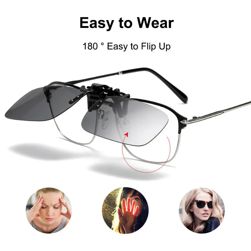 Polarized Clip-On Sunglasses – HD UV400 Driving & Night Vision Glasses Shades