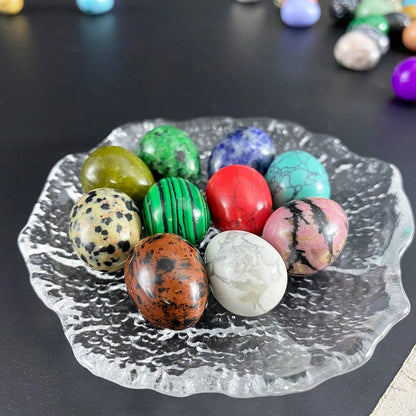 EG1-7 Mini Natural Stone Egg - Polished Meditation Fidget Stone for Stress Relief, Desk Decor, and Gifts