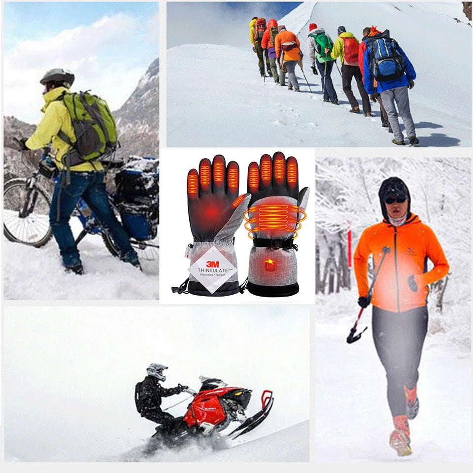 Electric Thermal Winter Gloves – 3M Cotton Heating, Waterproof Hand Warmers for Snowboard, Cycling, Motorcycle & Ski