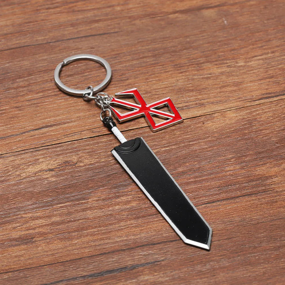 Berserk Dragonslayer Sword Keychain – Anime Game Key Ring Backpack Bag Pendant Jewelry for Men Fans Gift Accessories