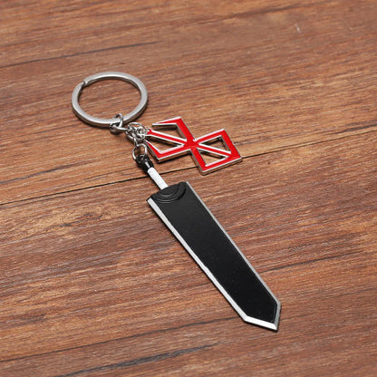 Berserk Dragonslayer Sword Keychain – Anime Game Key Ring Backpack Bag Pendant Jewelry for Men Fans Gift Accessories