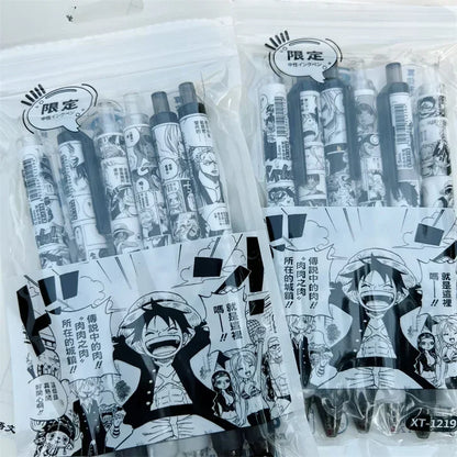 6Pcs ONE PIECE Anime Gel Pens – Luffy, Zoro, Sanji, Nami, Usopp, Robi 0.5mm Stationery for School & Gifts
