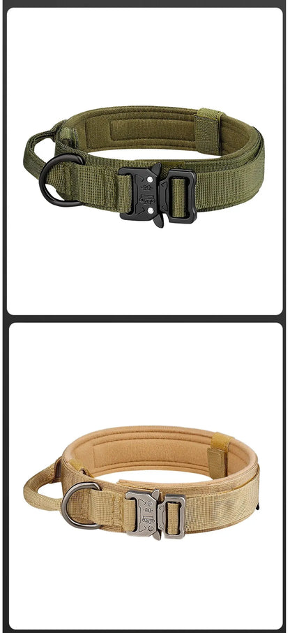 Outdoor Tactical Nylon Dog Collar with Metal Buckle – Breathable Training Collar for Medium & Large Dogs