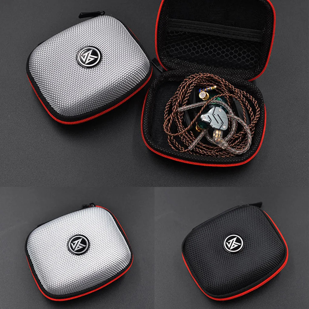 KZ Earphone Case – Portable EVA Zipper Headset Storage Box with Logo, Square Compression Organizer for Headphones