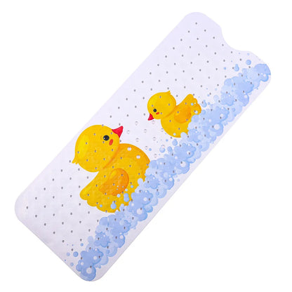 40x100cm Cartoon Sea World Anti-Skid Bath Mat – Soft Non-Slip Shower Mat with Suction Cups for Kids & Elderly