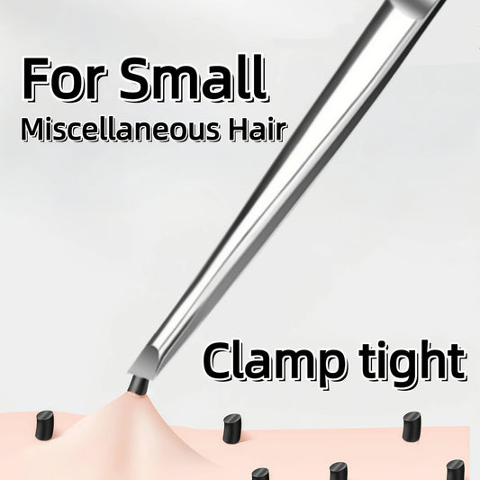Stainless Steel Tweezers Tool - Precision Eyebrow Eyelash Applicator for Beard & Mustache Grooming