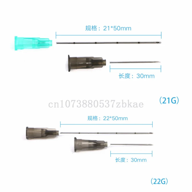 Disposable Blunt-Tip Cannula Needles — 22G-30G, 50mm & 70mm Micro Body Piercing Syringe