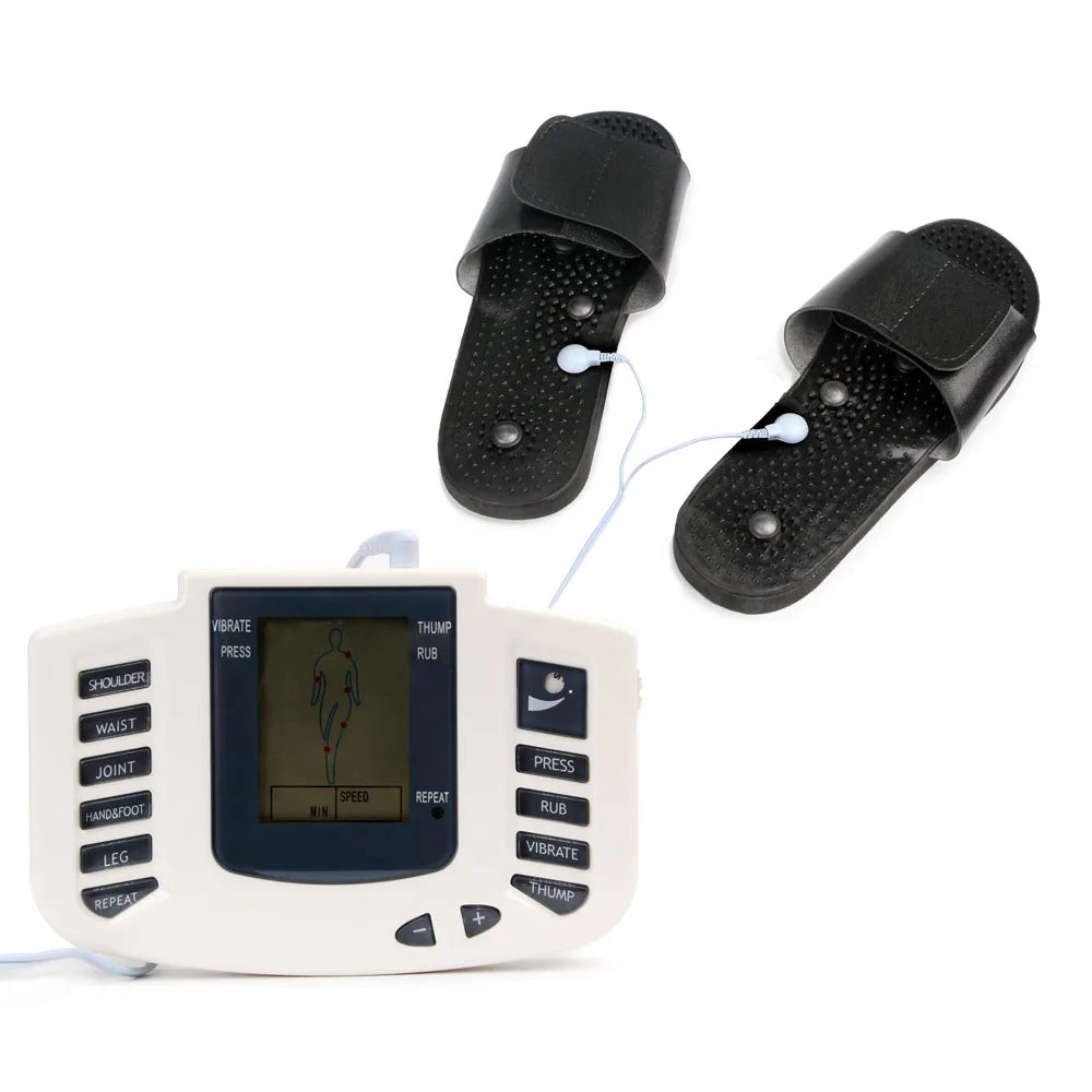 Full Body EMS Muscle Stimulator — Digital TENS Acupuncture Massager with 16 Pads and Meridian Therapy Set
