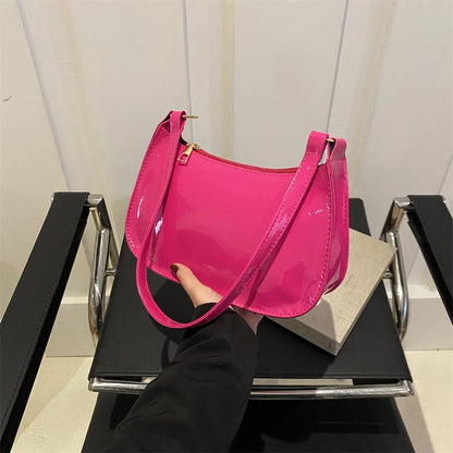 Retro Solid Color PU Leather Shoulder Bag – Fashion Women's Handbag, Casual Designer Hobo Underarm Bag