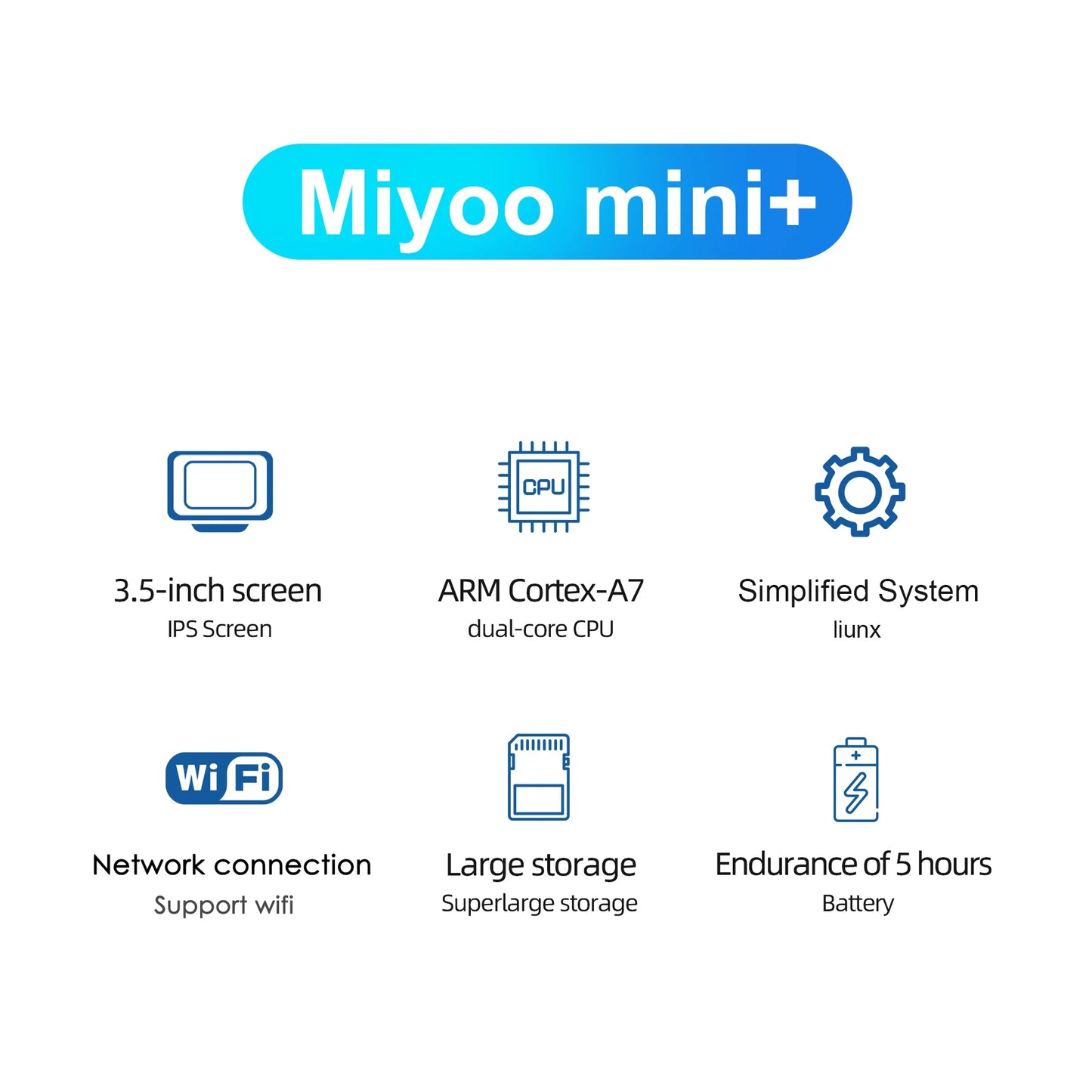 MIYOO Mini Plus V2 Portable Retro Handheld Game Console — IPS Screen Classic Linux Gaming System, Children’s Gift