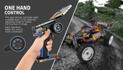 New WLtoys 124007 1/12 Brushless RC Car — 4WD 75KM/H Off-Road Drift with 2.4G One-Hand Remote, Racing Toy for Kids & Boys Gift