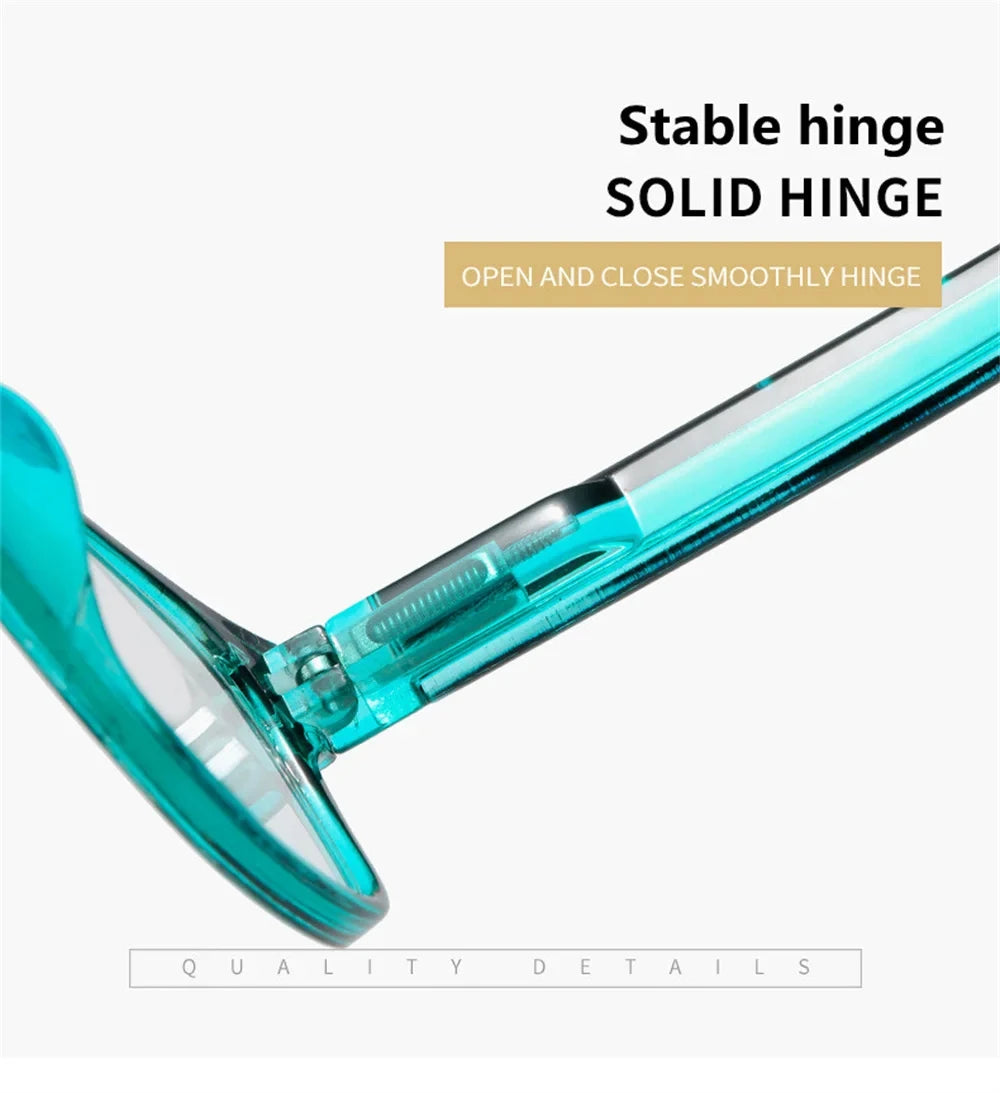 Anti Blue Light Reading Glasses – Fashion Clear Square Computer Eyewear with Spring Legs Frame for Women & Men