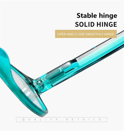 Anti Blue Light Reading Glasses – Fashion Clear Square Computer Eyewear with Spring Legs Frame for Women & Men