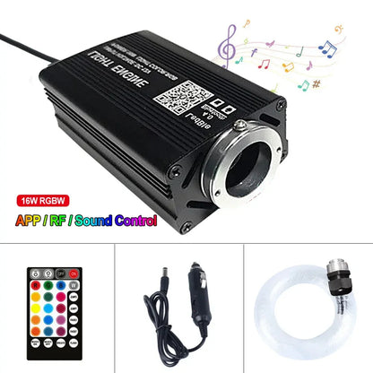 12W RGBW Starry Sky Car Ceiling Light - Fiber Optic APP Control Interior Atmosphere Light for Car & Home Decor