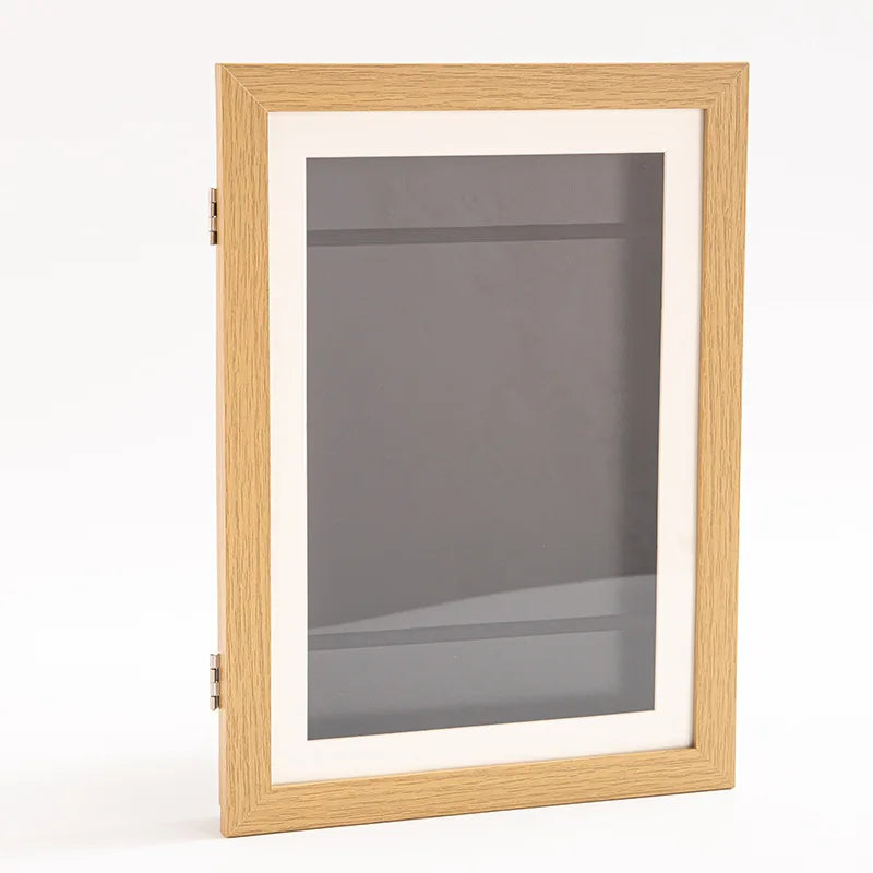 Wooden Flap Art Frames – Magnetic A4 Photo Frame for DIY Paintings, Children's Exhibition, and Home Decoration Storage Rack